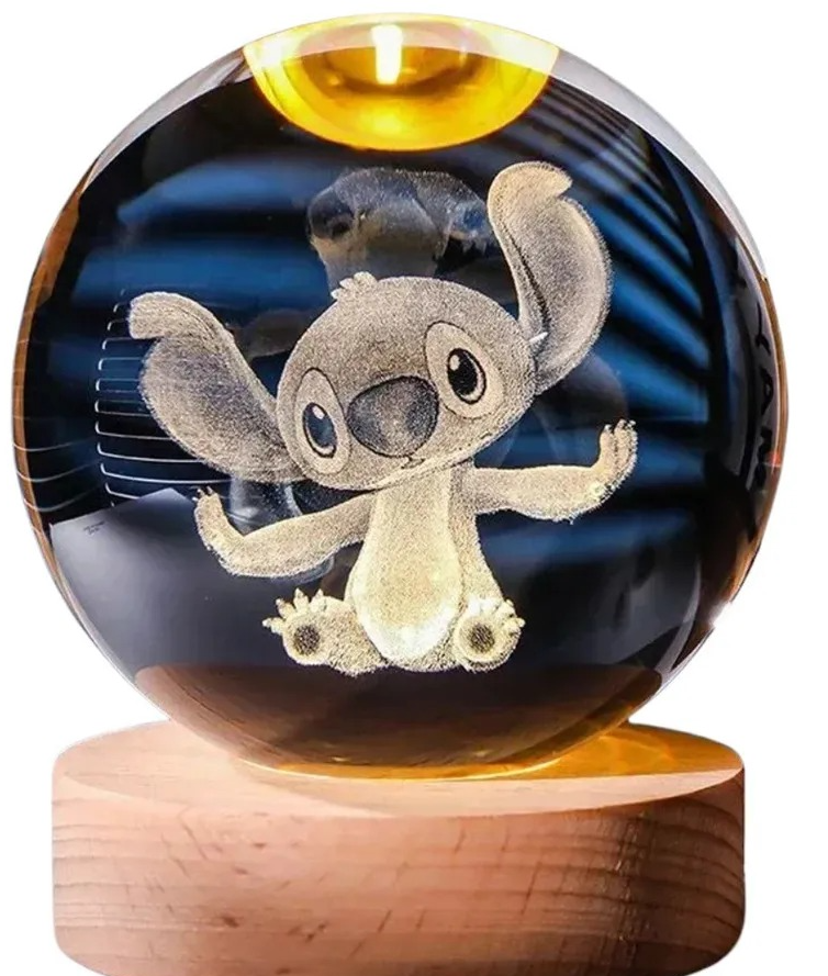 Lámpara Mesa Led Bola Cristal RGB